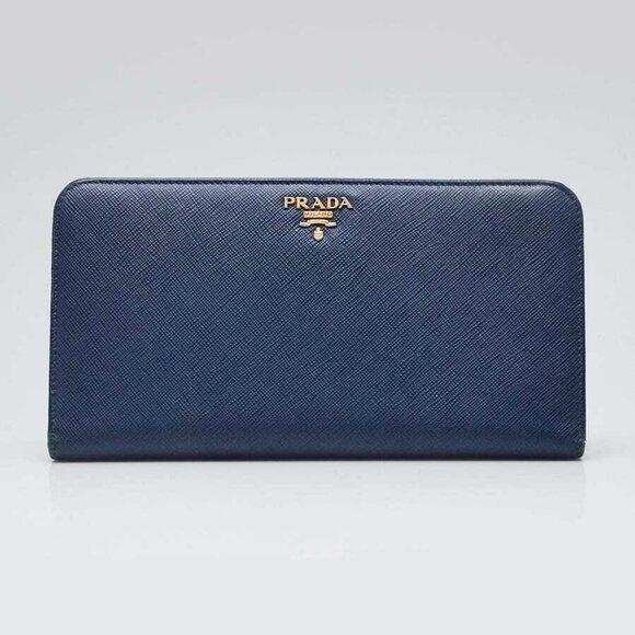 Prada Blue Saffiano Leather Large Organizer Wallet - Picture 1 of 9
